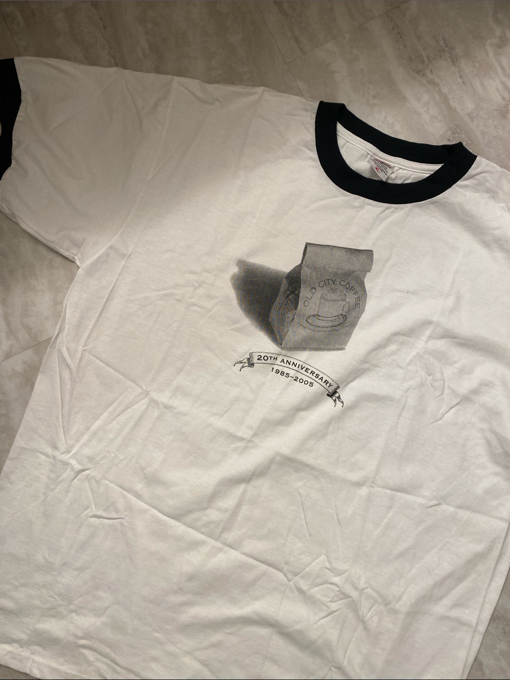 Anvil Philly Old City Coffee Anniversary Graphic T Shirt with Black Trim
